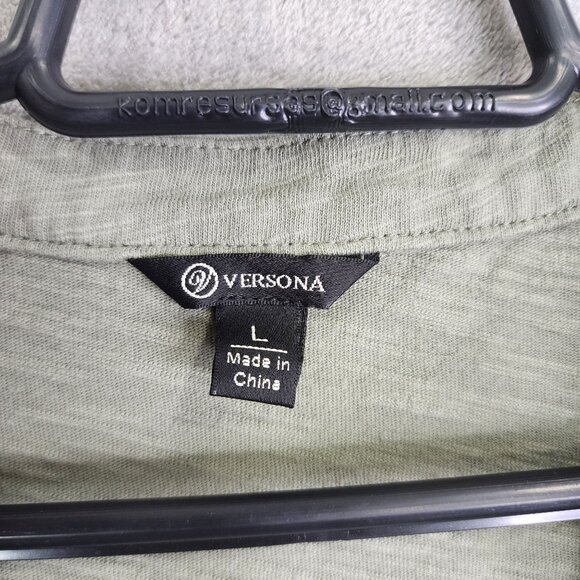 Women's Versona Green Dress Short Sleeve V Neck Size L - Picture 4 of 8